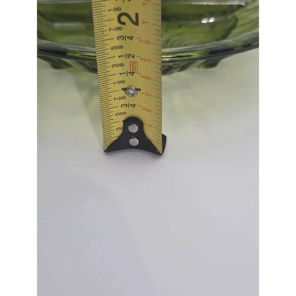 Indiana Glass Kilerney Vintage Green Circle Party Tray with Handle Divided